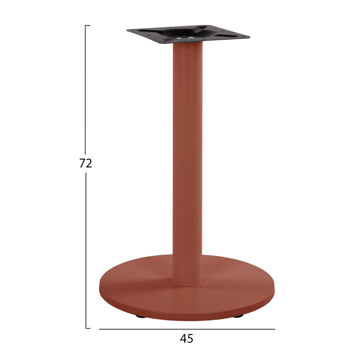 TABLE BASE HM419.27 METALLIC IN TERRACOTTA COLOR WITH HEIGHT ADJUSTERS Φ45Χ72Hcm.