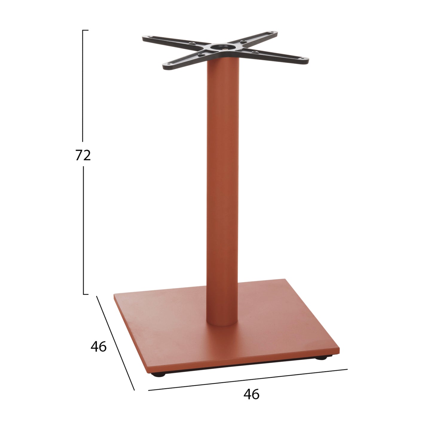 TABLE BASE HM438.27 METAL IN TERRACOTTA-HEIGHT ADJUSTERS 46x46x72Hcm.