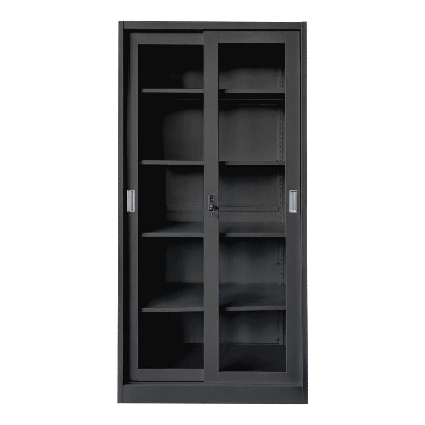 BOOKCASE WITH SLIDING DOORS SLINGER HM6632.01 METAL IN BLACK 90x40x185Hcm