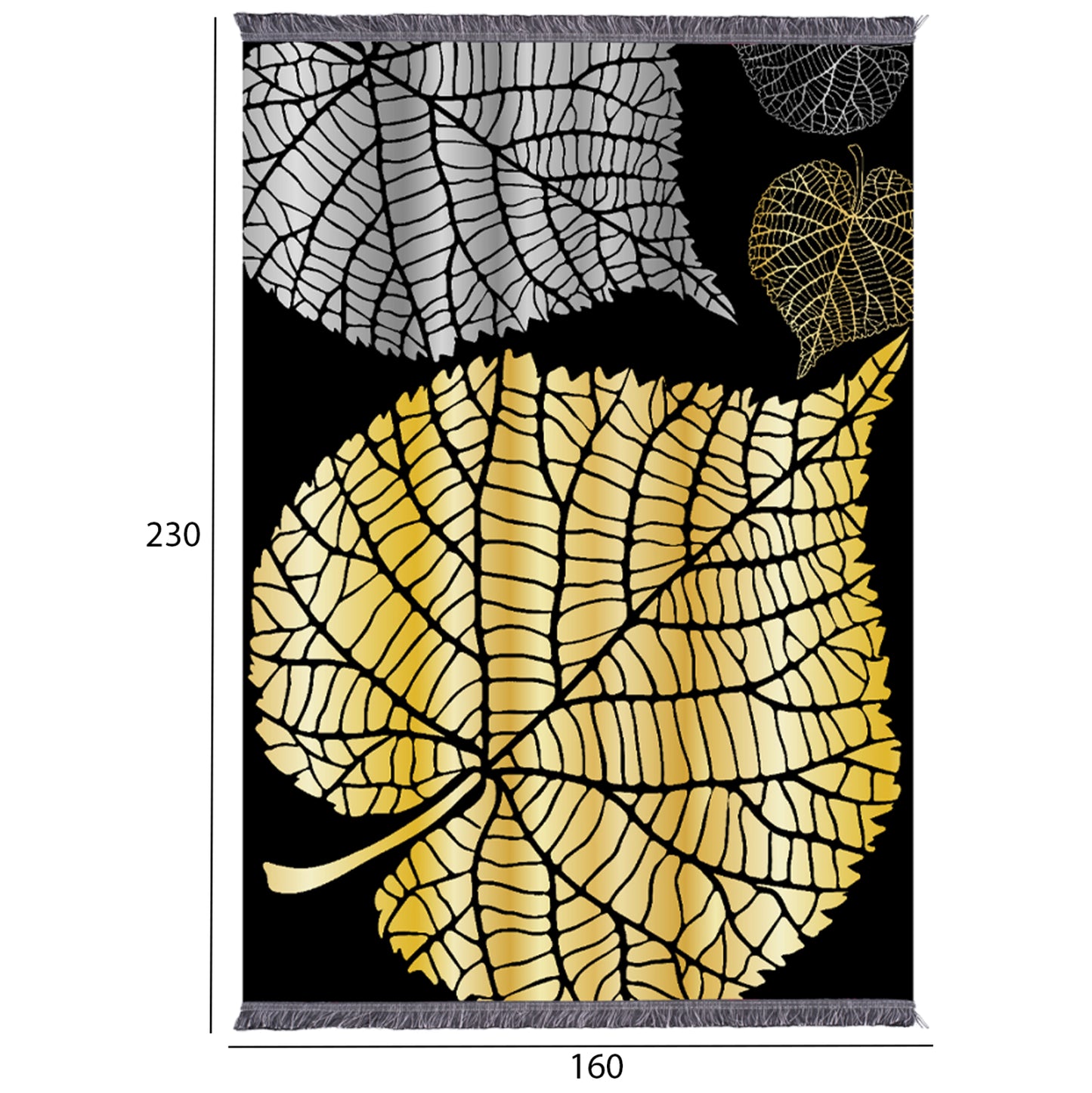 LIVING ROOM WITH FRINGES JOSIANE HM7675.39 LEAVES 160X230