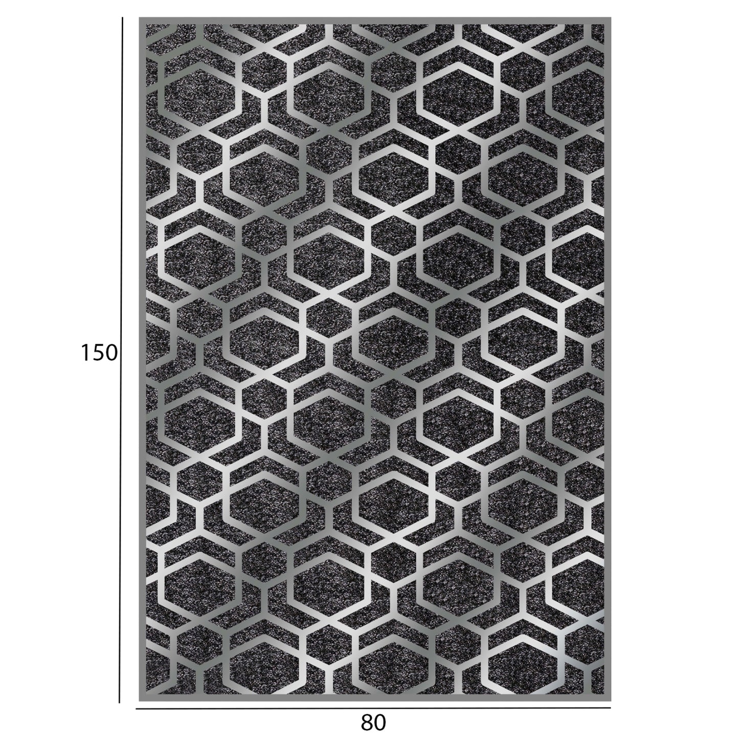 HM7676.31 80X150cm, JOSIANE carpet, grey-silver, fringes