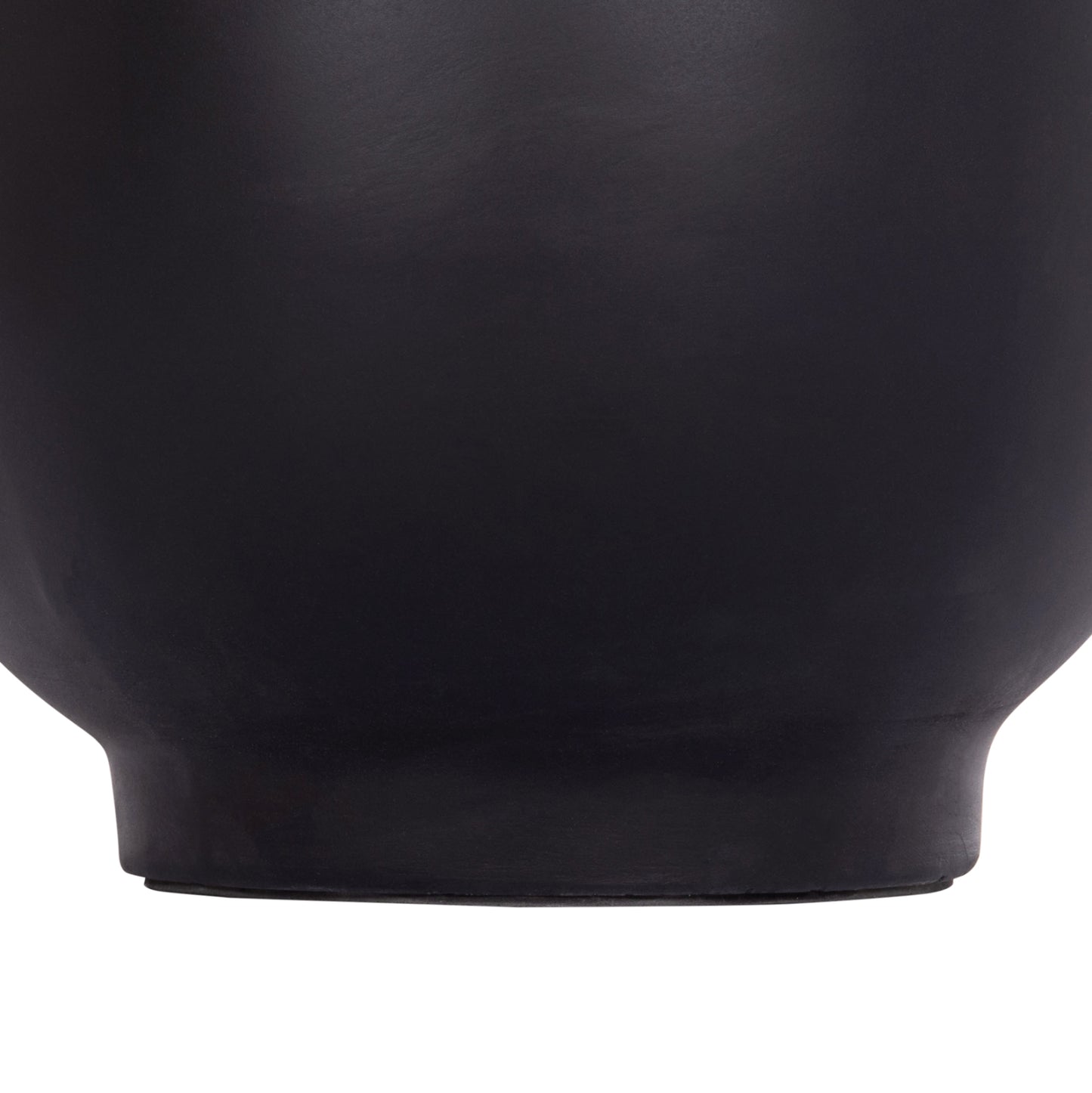 DECORATIVE FLOOR VASE LINTER HM4662.01S FIBER CEMENT IN BLACK--TEAK WOOD Φ34x60Hcm.