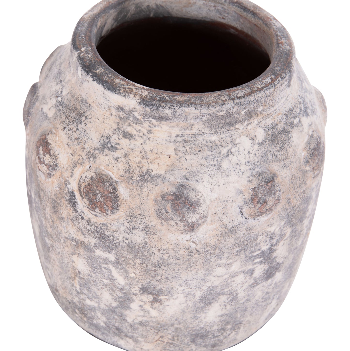 DECORATIVE TABLE VASE VERMO HM4392 TERRACOTTA IN GREY Φ20x19Hcm.
