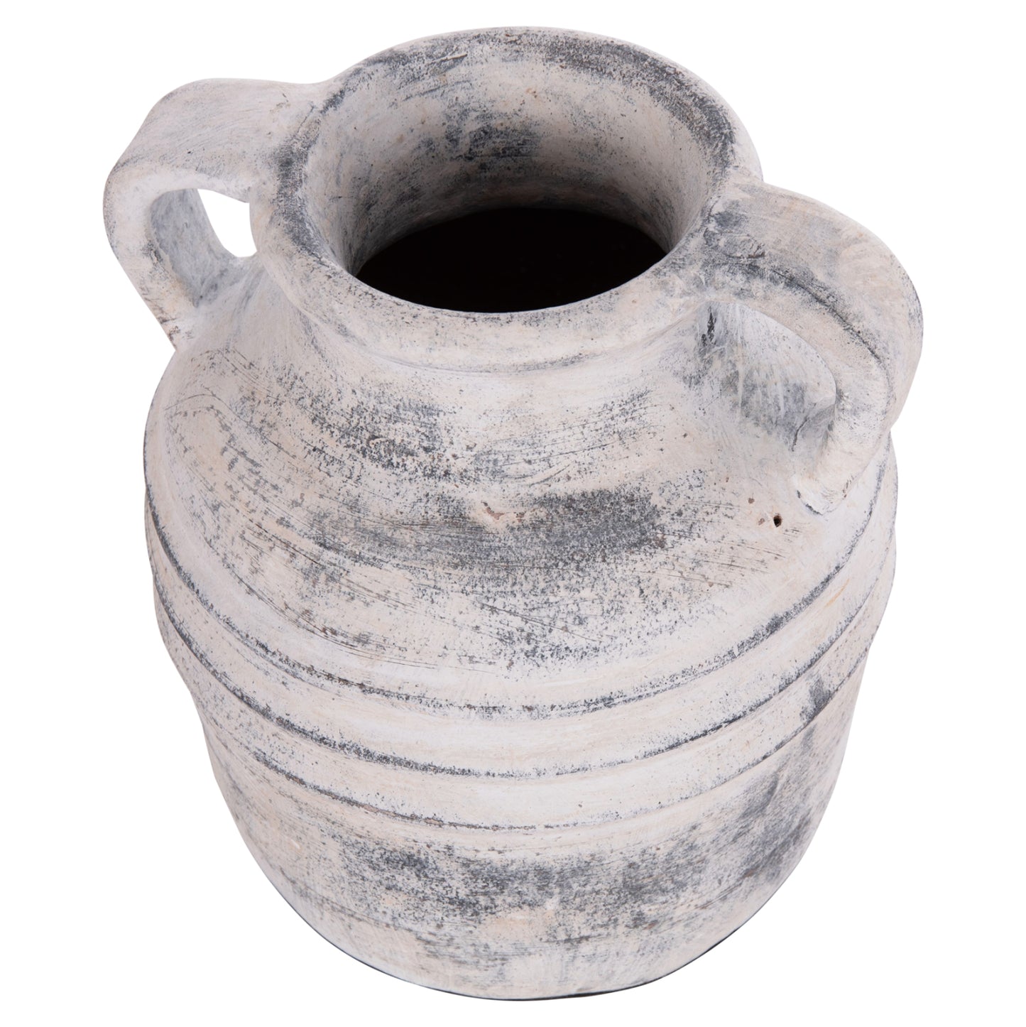DECORATIVE TABLE VASE VERMO HM4398 TERRACOTTA IN LIGHT GREY Φ21x22Hcm.