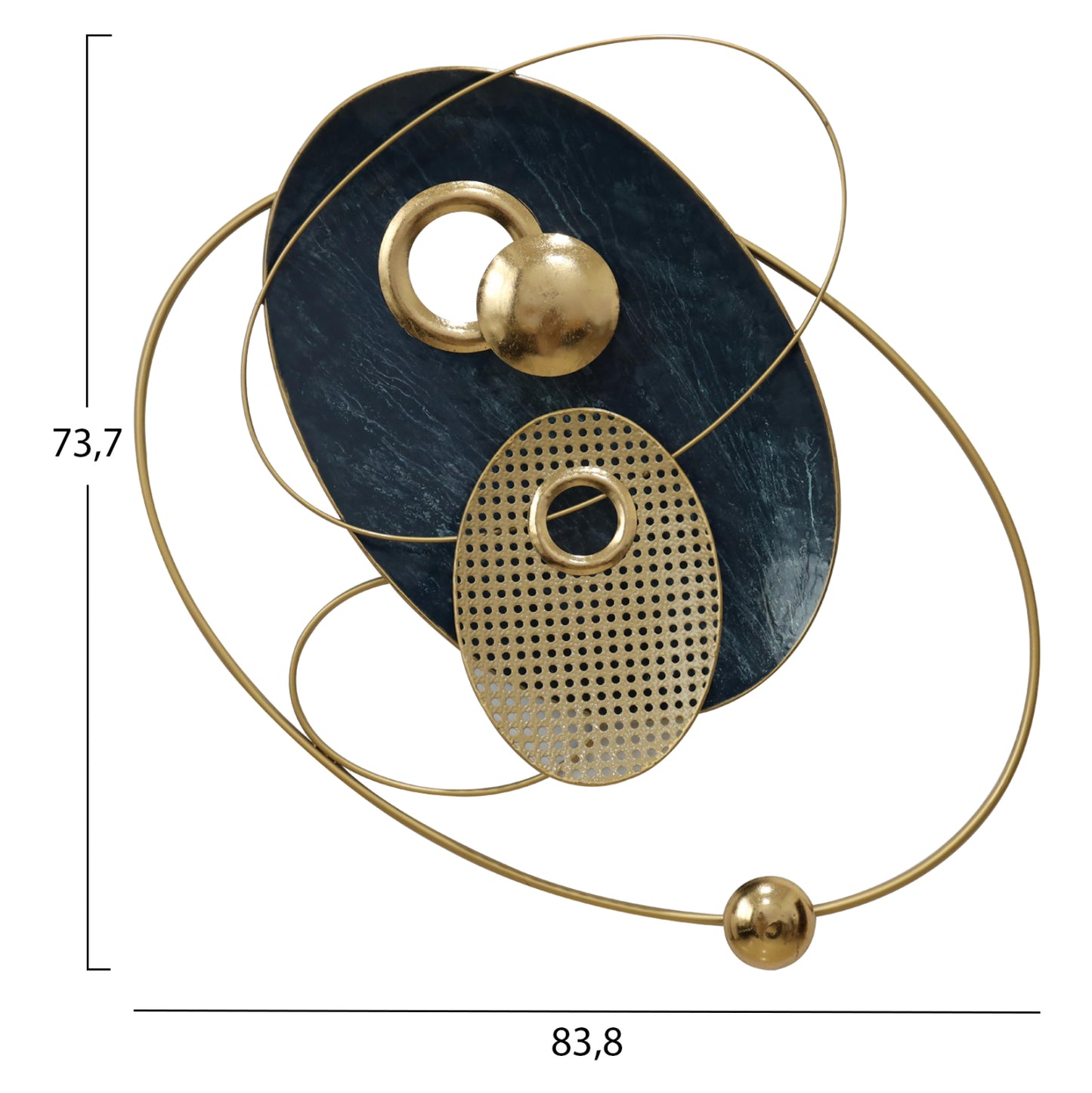 WALL DECOR HM7550 ARTISTIC PLANETARY SYSTEM METAL-GOLD, DARK GREY