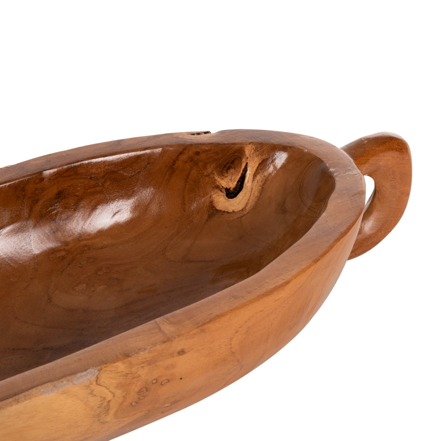 DECORATIVE DISH HM4304 TEAK WOOD IN NATURAL COLOR 64x21,5x9,5Hcm.