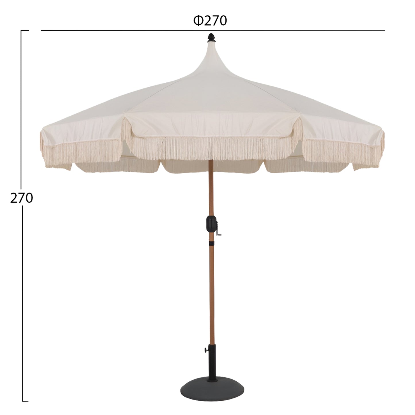 PROFESSIONAL UMBRELLA LADIN HM6550 HEAT TRANSFER STEEL--ECRU SHADE Φ270x270Hcm.