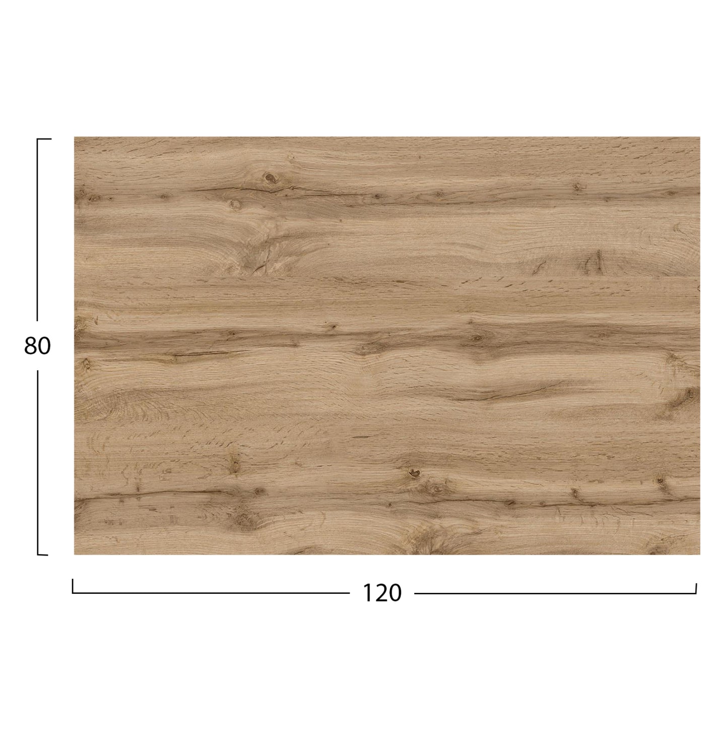 HPL TABLETOP HM5840.36 RECTANGULAR IN SONAMA OAK 120x80cm.