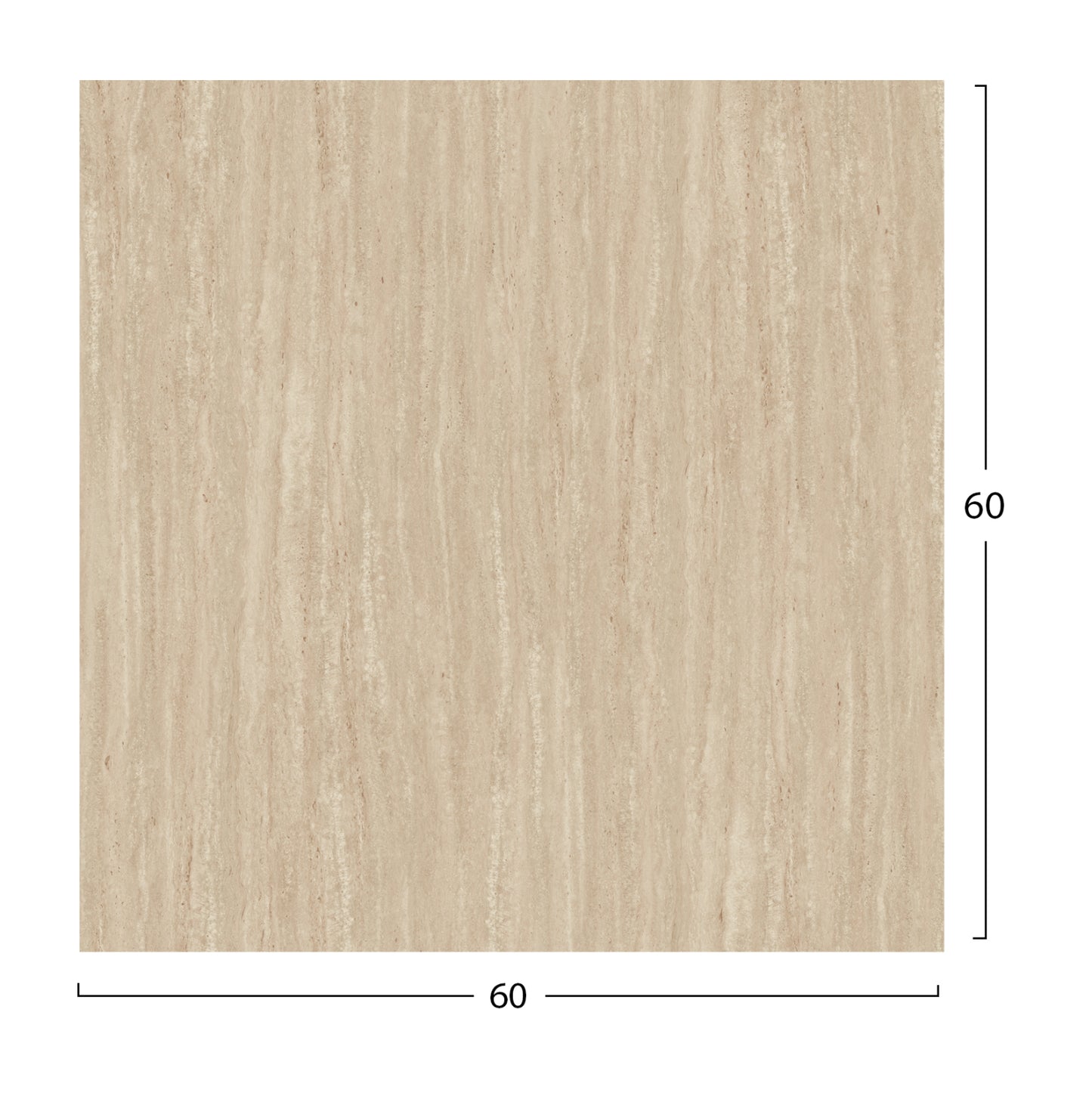 HPL TABLETOP HM5837.35 SQUARE IN TRAVERTINE COLOR 60X60cm