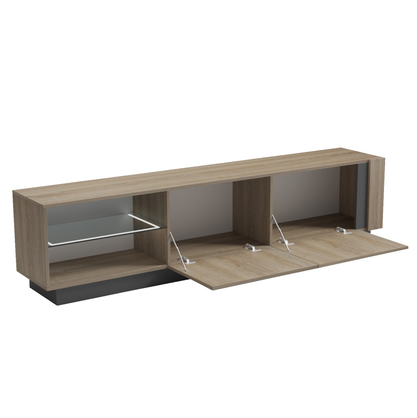 TV FURNITURE NOURISHE HM18373.13 MELAMINE SONAMA-GREY 214Χ35Χ45Hcm.