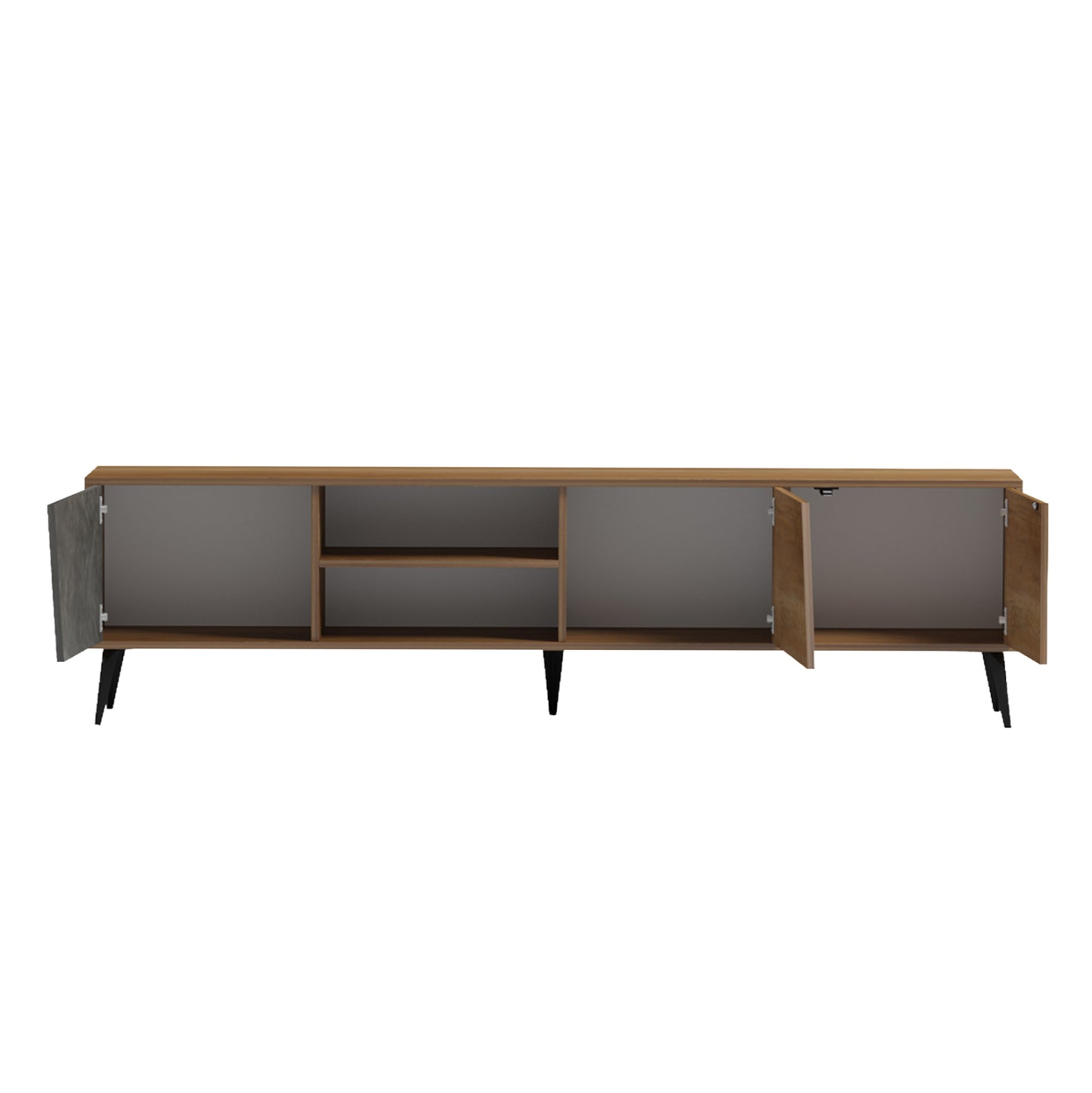 TV FURNITURE CATERRA HM18374.14 MELAMINE NATURAL-MOORE STONE 180Χ35.5Χ48Hcm.