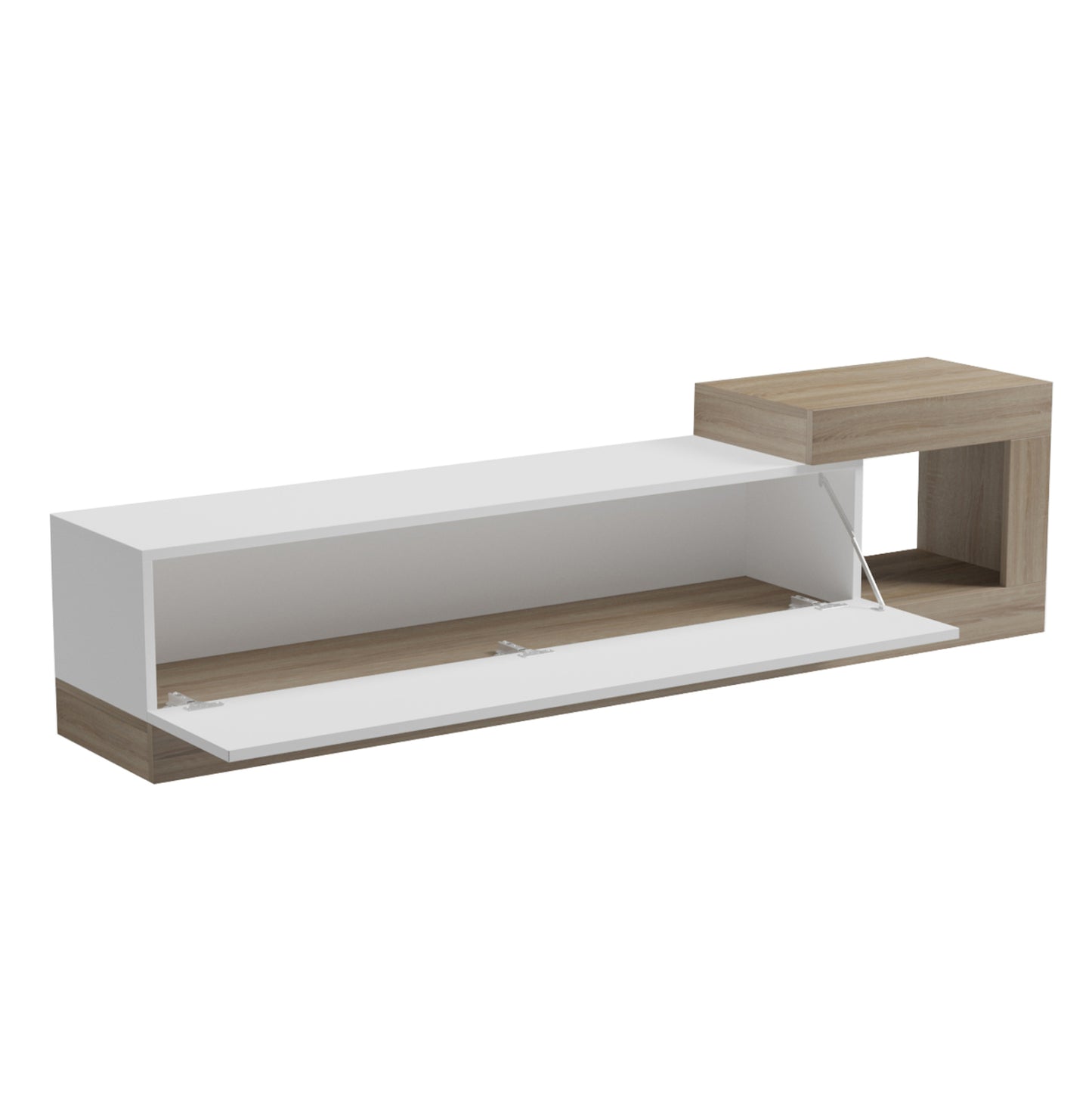 ON-WALL TV FURNITURE ESSENZA HM18372.11 MELAMINE SONAMA/WHITE 150x29.6x38.6Hcm.