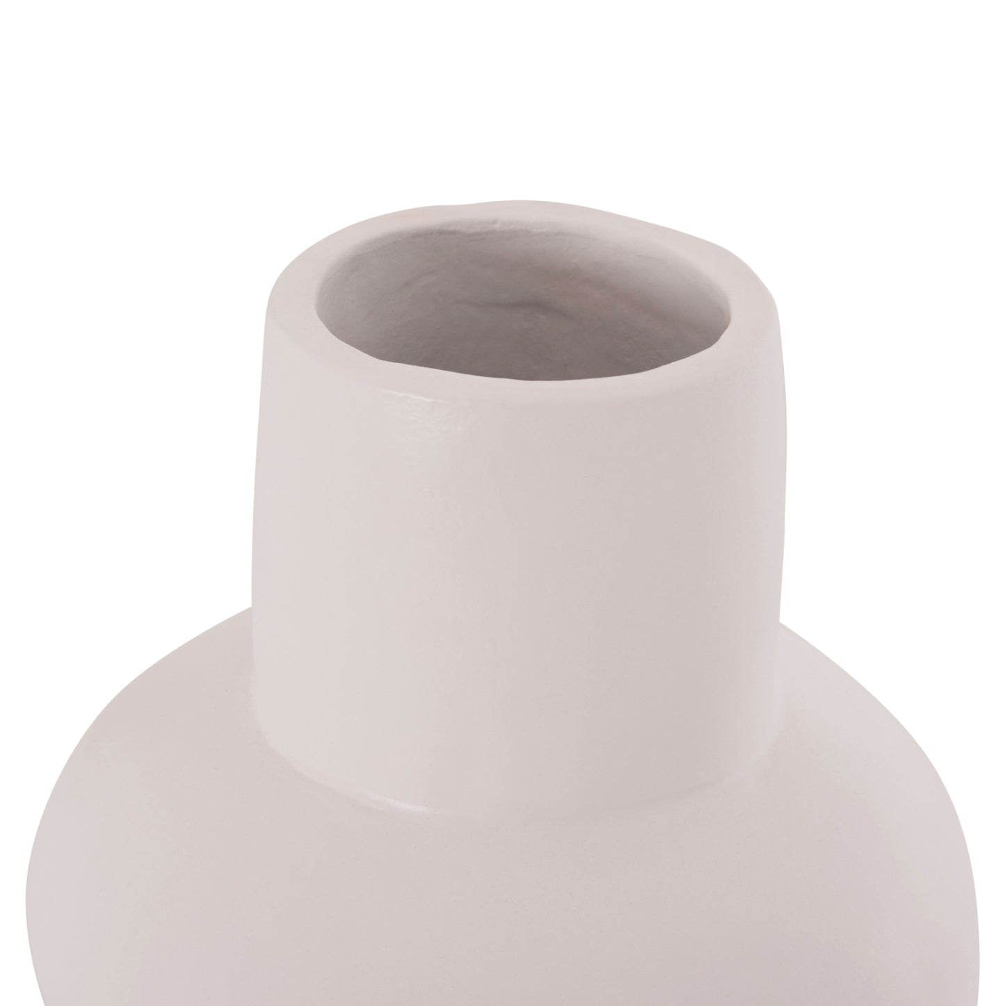 TABLE DECORATIVE VASE LEMA HM4664.02S TERRACOTA IN WHITE--Φ22x22Hcm.