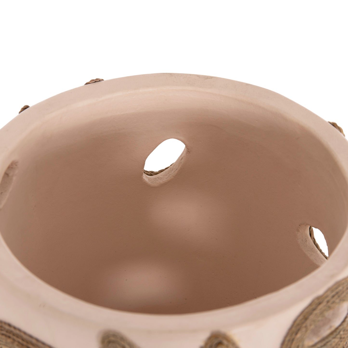 TABLE DECORATIVE VASE DEAN HM4677.02L TERRACOTA IN CREAM WHITE--Φ22x33Hcm.