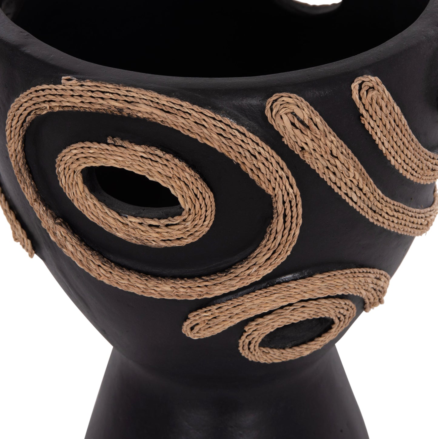 TABLE DECORATIVE VASE DEAN HM4678.01 TERRACOTA IN BLACK-Φ25x28Hcm.