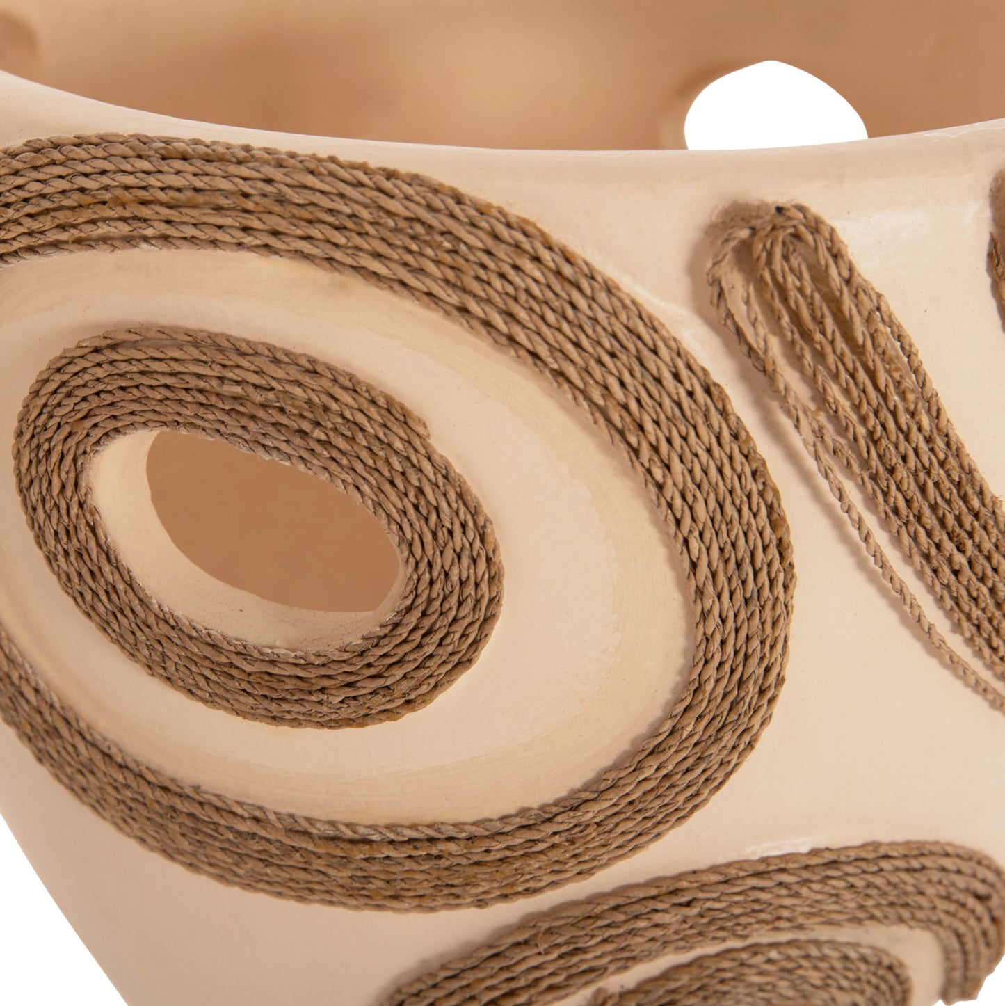 TABLE DECORATIVE VASE DEAN HM4678.02 TERRACOTA IN CREAM WHITE--Φ23x29Hcm.
