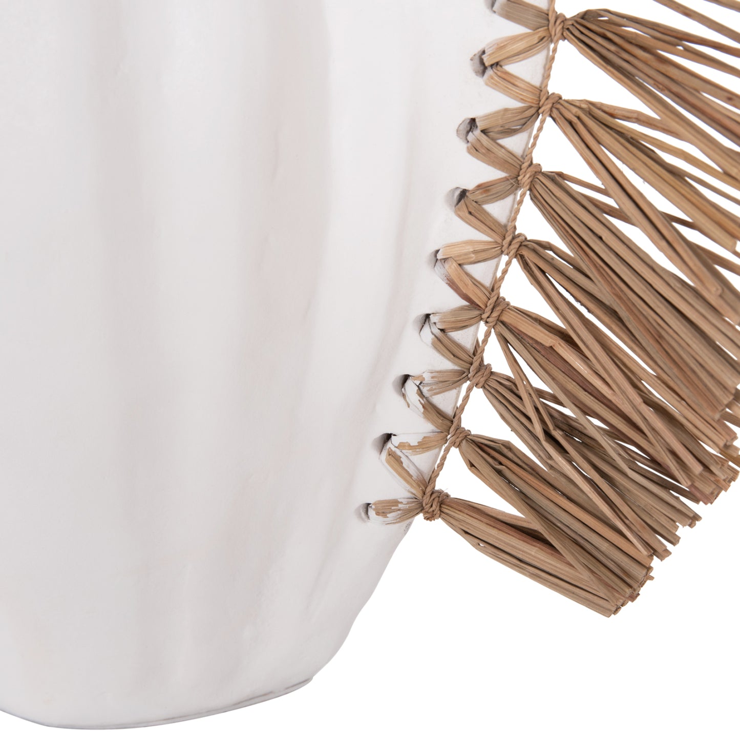 TABLE DECORATIVE VASE JEBB HM4689.02 TERRACOTA IN WHITE & GRASS--32x15x33Hcm.