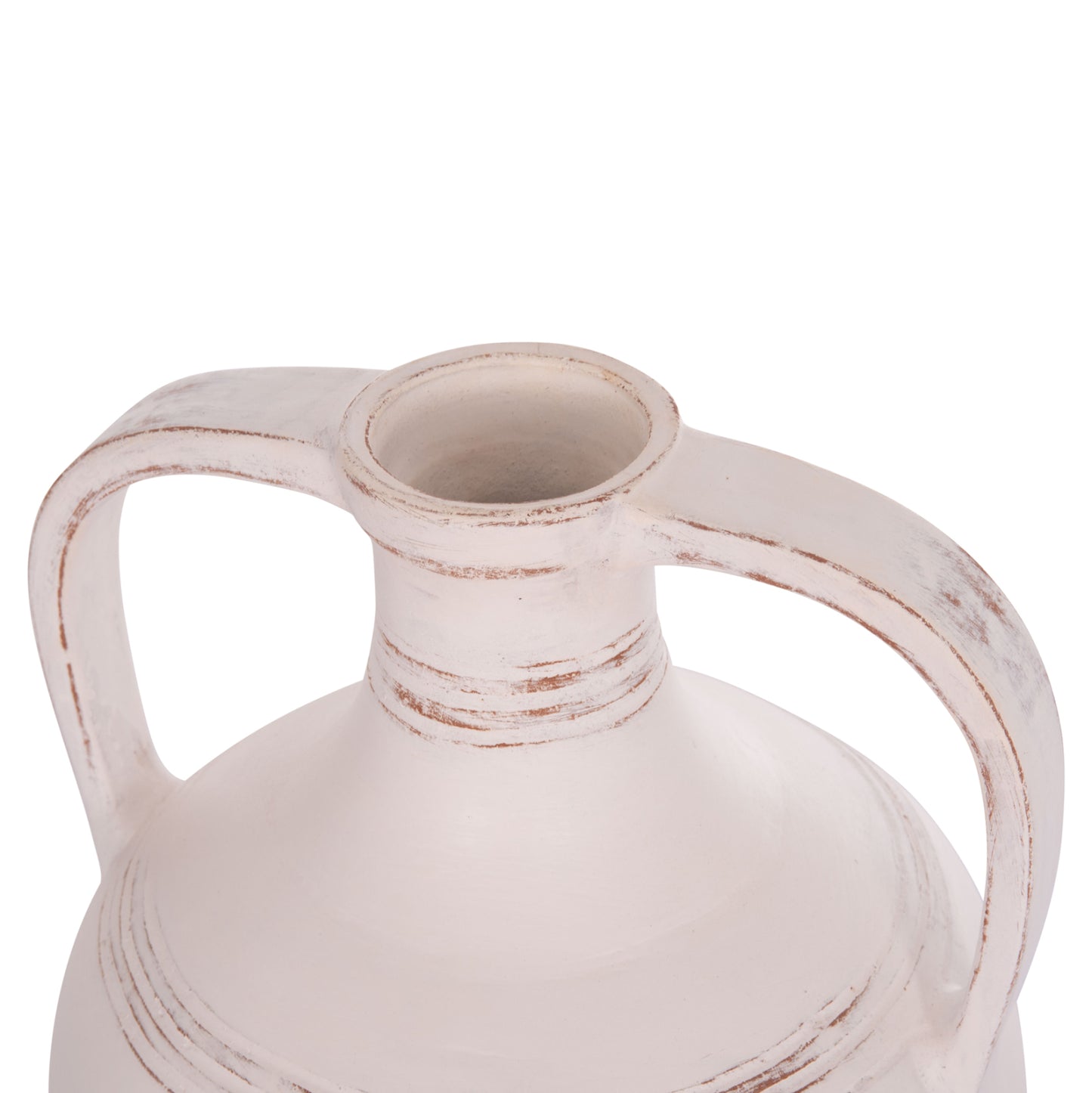 DECORATIVE VASE (AMPHORA) FEAX HM4676.02S TERRACOTA IN WHITE--35x35x48Hcm.