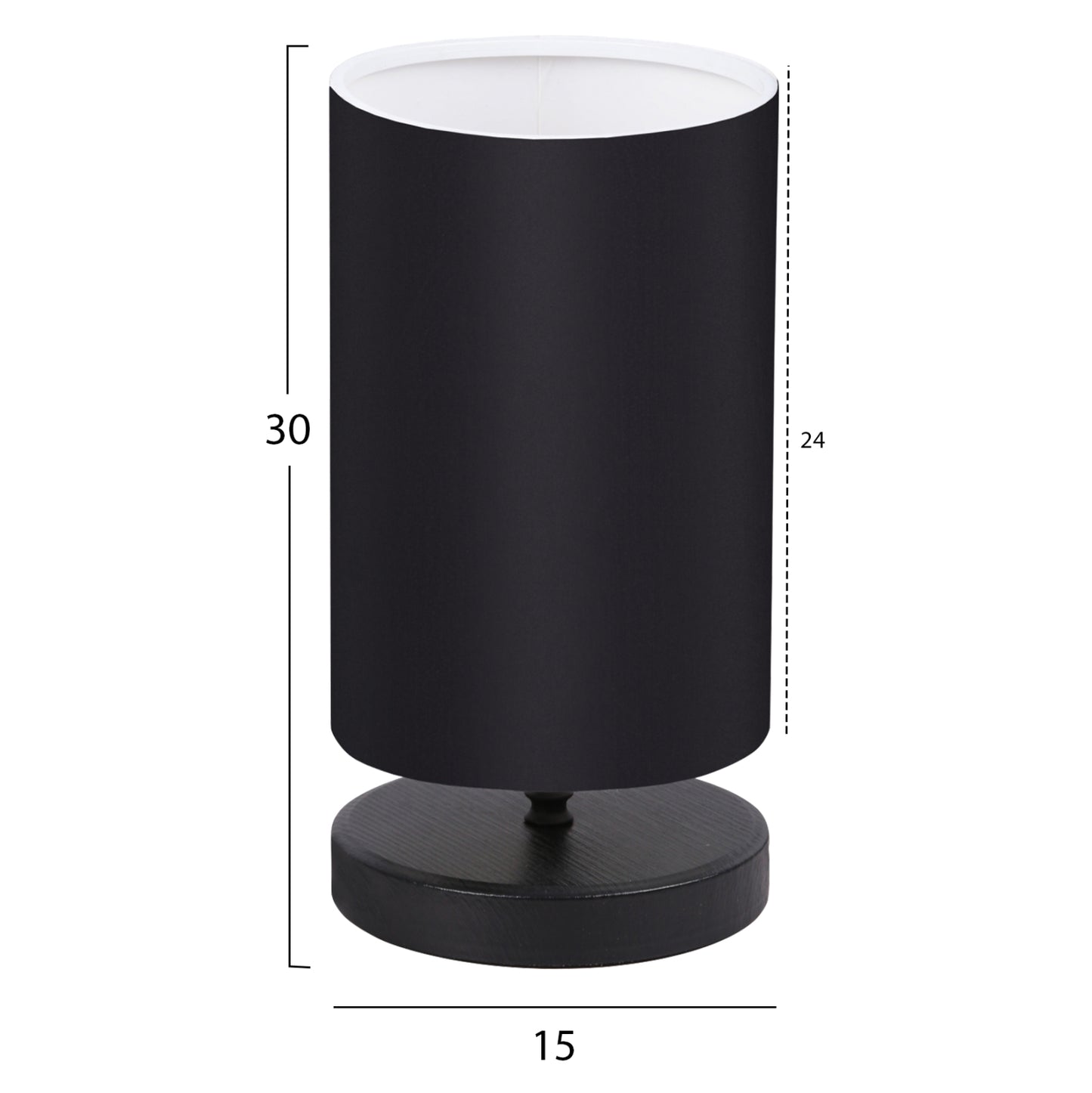 TABLE LAMP HM7595.02 BLACK BASE, BLACK CAP