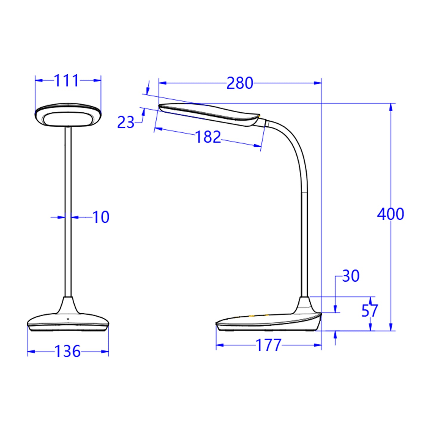 TABLE LAMP LED BLAIN HM4444.01 WHITE ABS 13.6x17.7x40H cm.