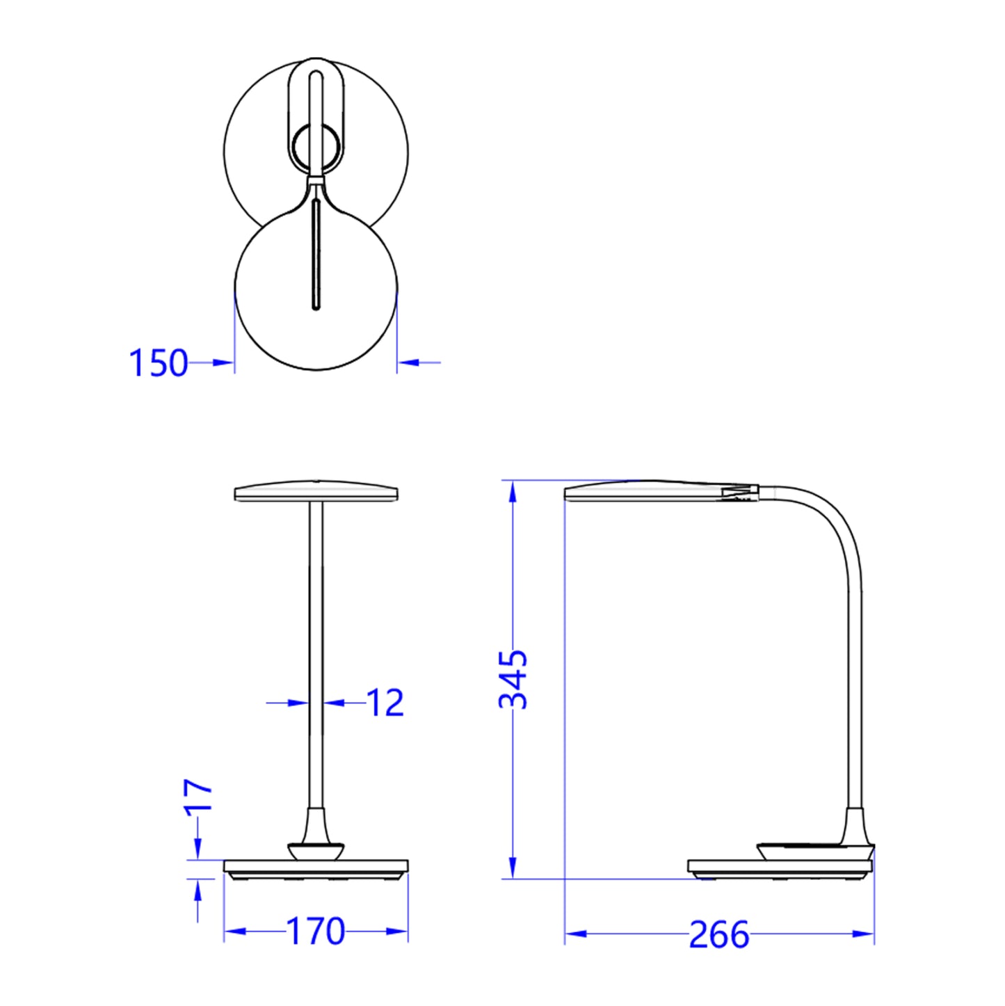 TABLE LAMP LED BLAIN HM4459.01 WHITE ABS & SILICONE 17x26.6x34.5H cm.