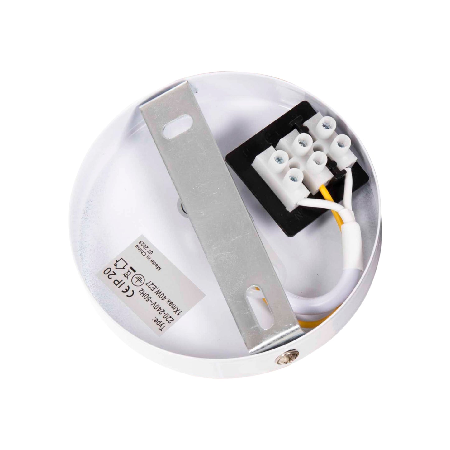 CEILING PENDANT LAMP HM4079 WHITE METAL ROUND CAP Φ40x125Hcm.