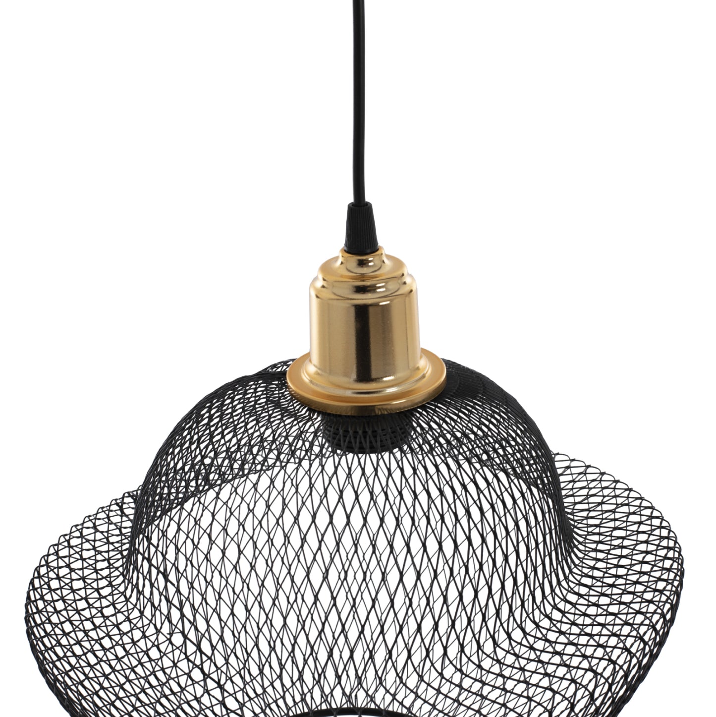 CEILING PENDANT BLACK METAL MESHES MODERN STYLE Φ30x65Hcm.HM7690.01