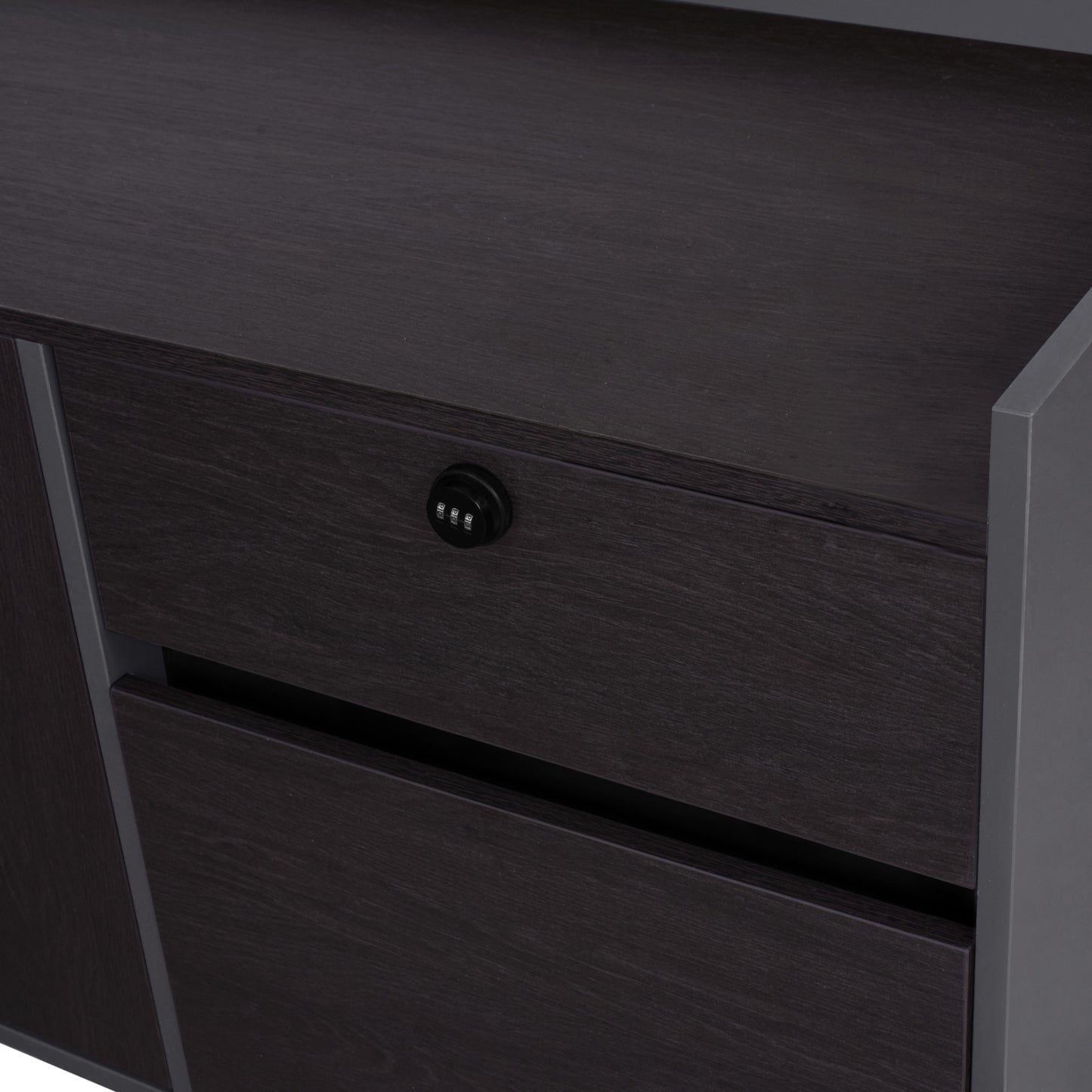 Professional office right corner Rosewood HM2084R 220x180x76cm