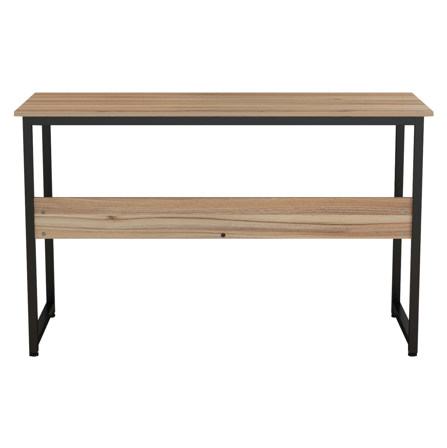 DESK PORTIS HM2131.02 MELAMINE IN WALNUT WITH BLACK METAL FRAME 120X50X75cm.