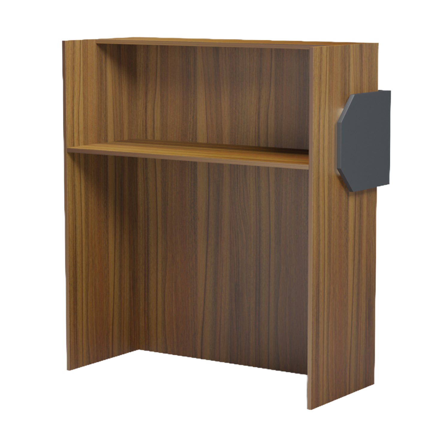 RECEPTION DESK GAND HM2154.03 MELAMINE IN WALNUT-GREY 95.5x40x110Hcm.
