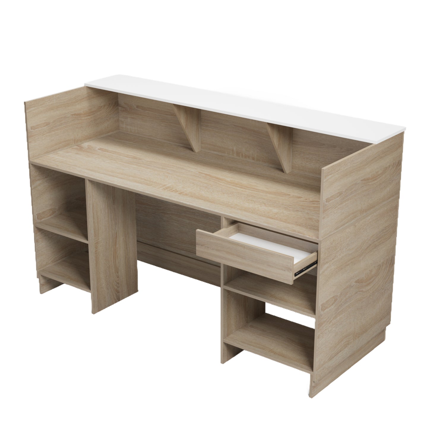 RECEPTION DESK KRONIC HM2156.01 MELAMINE IN SONAMA/WHITE 180x70x110Hcm.
