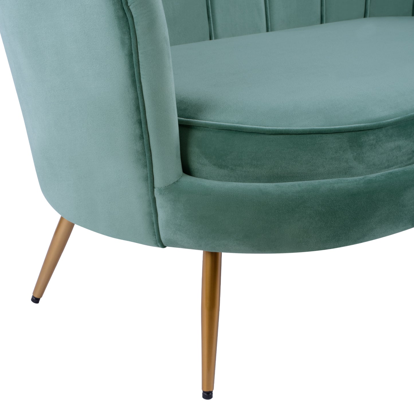 Sofa 2 seater Coquille HM8627.07 from peanut color with gold legs 130x77x83cm