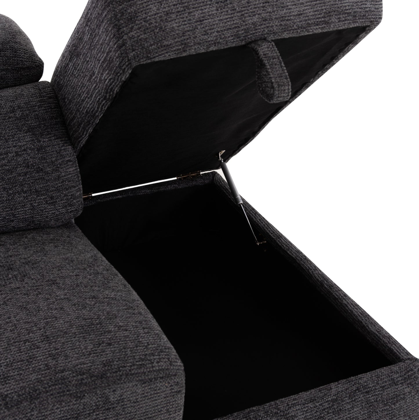 SOFA RIGHT CORNER-RECLINE & STORAGE SPACE RESTRO ΗΜ3339.01R GREY FABRIC 290x220x80Hcm.
