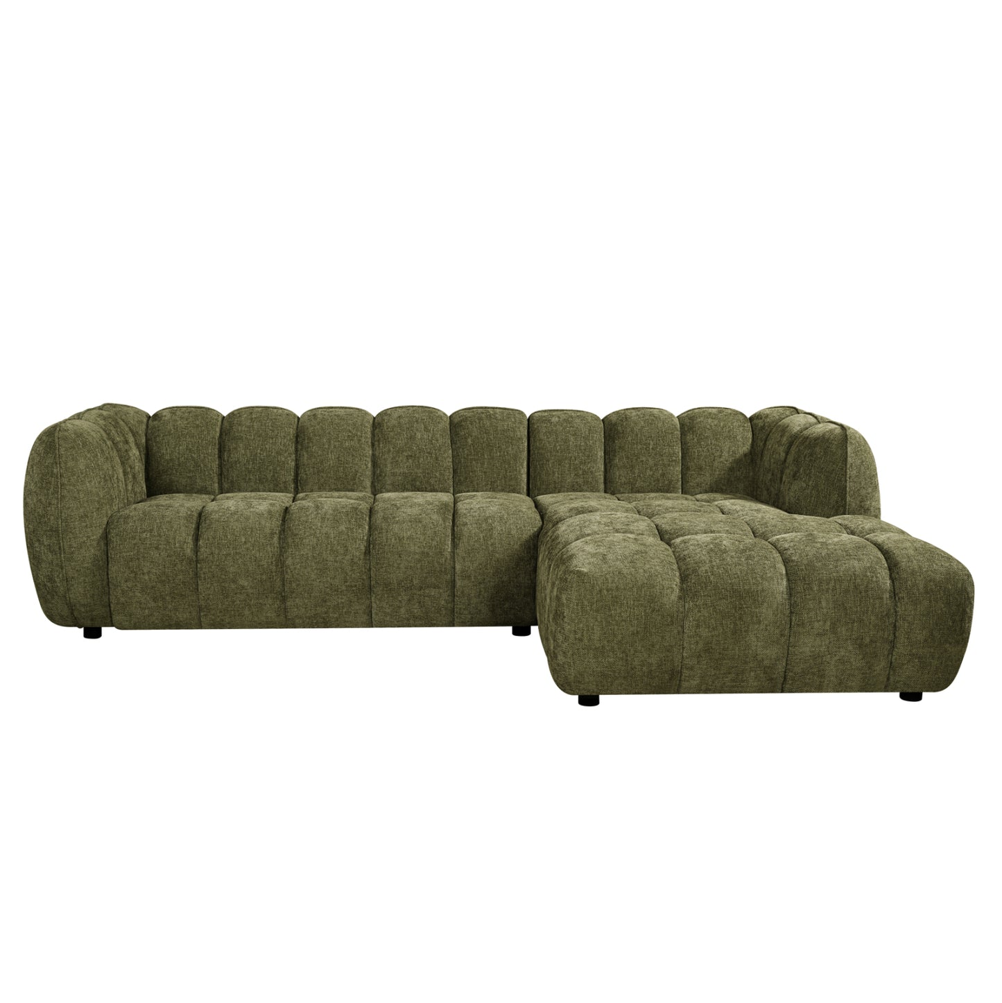 CORNER SOFA (RIGHT) LYKKE HM3326.03R GREEN FABRIC 280x89-165(chaise)x70Hcm.