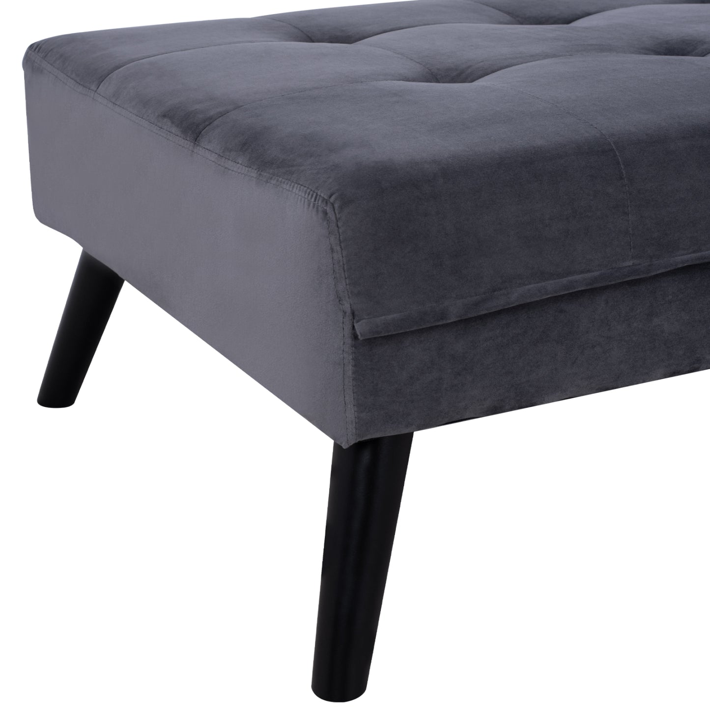 Sofa Corner Bed Livia HM3151.01 Velvet Grey with Footstep 211x158x83cm