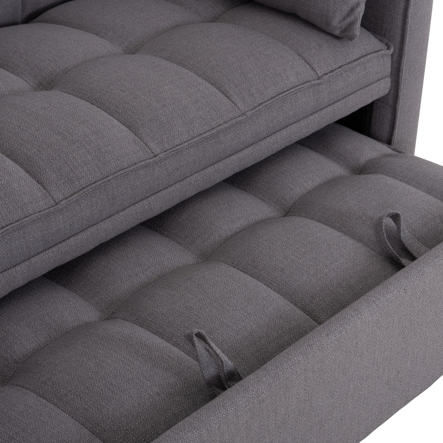 SOFA BED 2-SEATER BORG HM3289.01 GREY FABRIC 140x100x80Hcm.