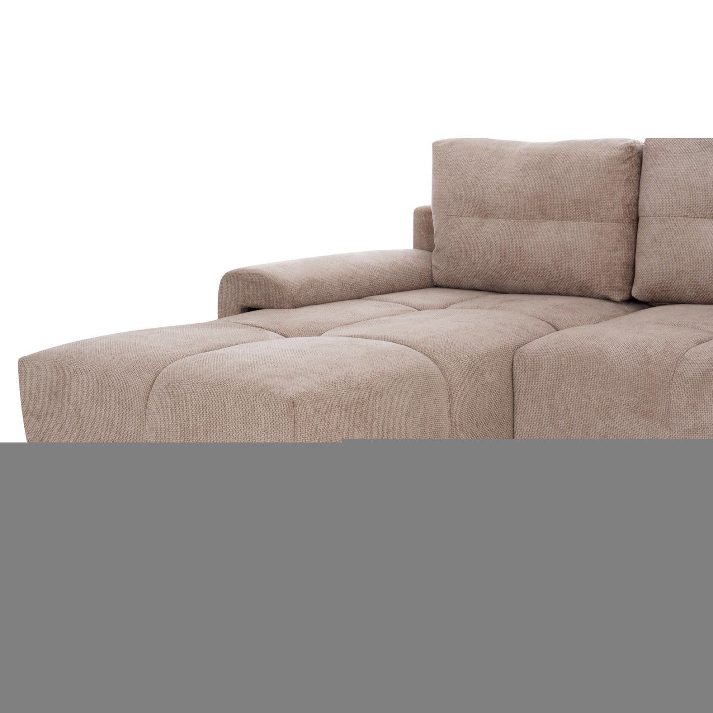 LEFT CORNER SOFABED COMFYRA HM3336.03L BEIGE FABRIC 270x181x75Hcm.