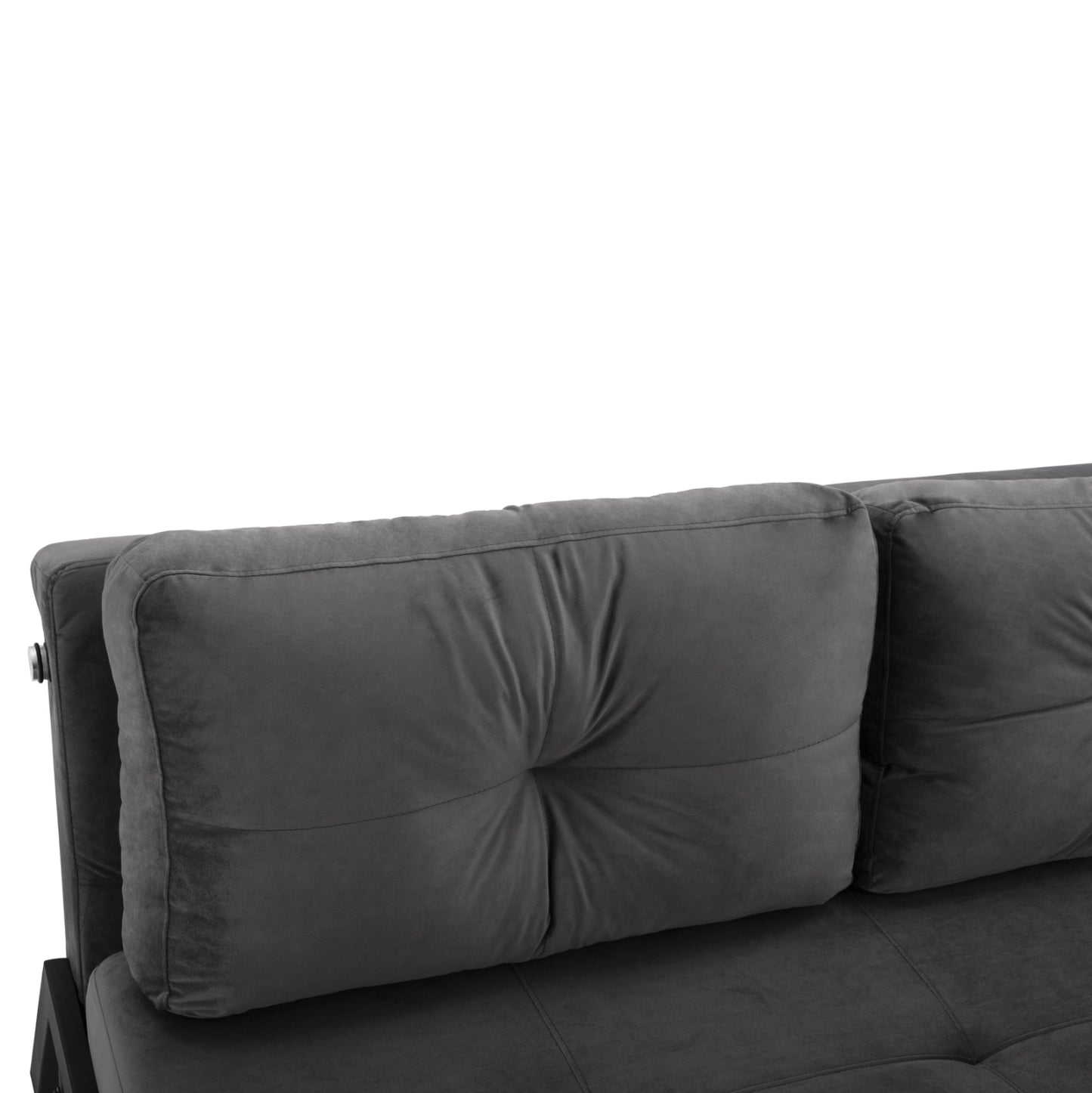 Sofa Bed Velvet Grey 2 1/2 Seater HM3079.11 151x92x66cm