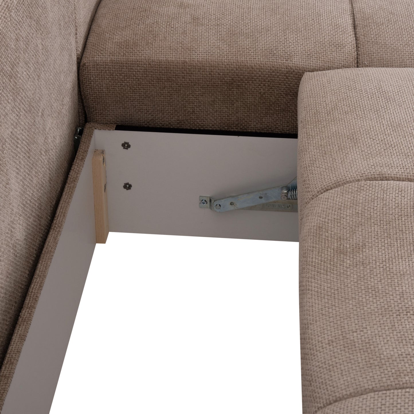 RIGHT CORNER SOFABED COMFYRA HM3336.03R BEIGE FABRIC 270x181x75Hcm.