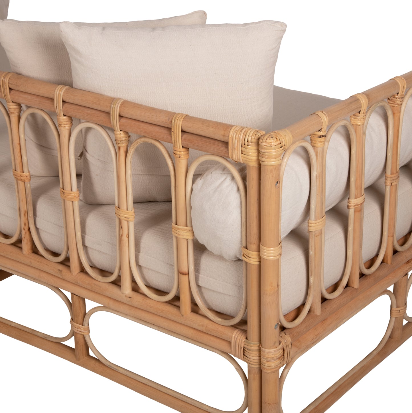 DAYBED-SOFA LIGNANO HM9660 RATTAN IN NATURAL-BEIGE CUSHIONS 200x100x75Hcm.