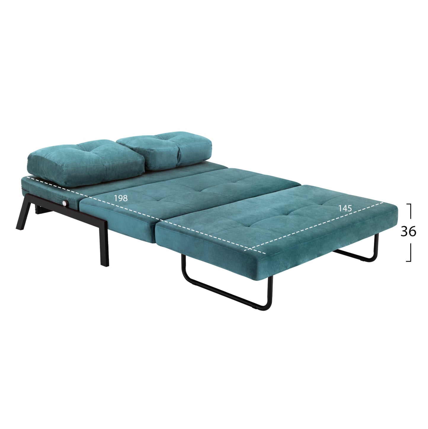 SOFA-BED CONSTANCE HM3079.15 MINT VELVET 2½-SEATER 151x92x66Hcm.