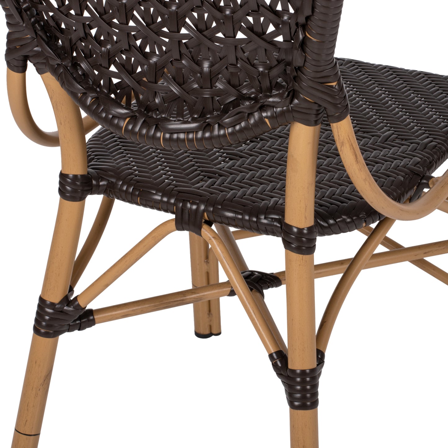 CHAIR ALUMINUM BAMBOO LOOK AND PE RATTAN IN BROWN HM5925.01 47x58x95Hcm.