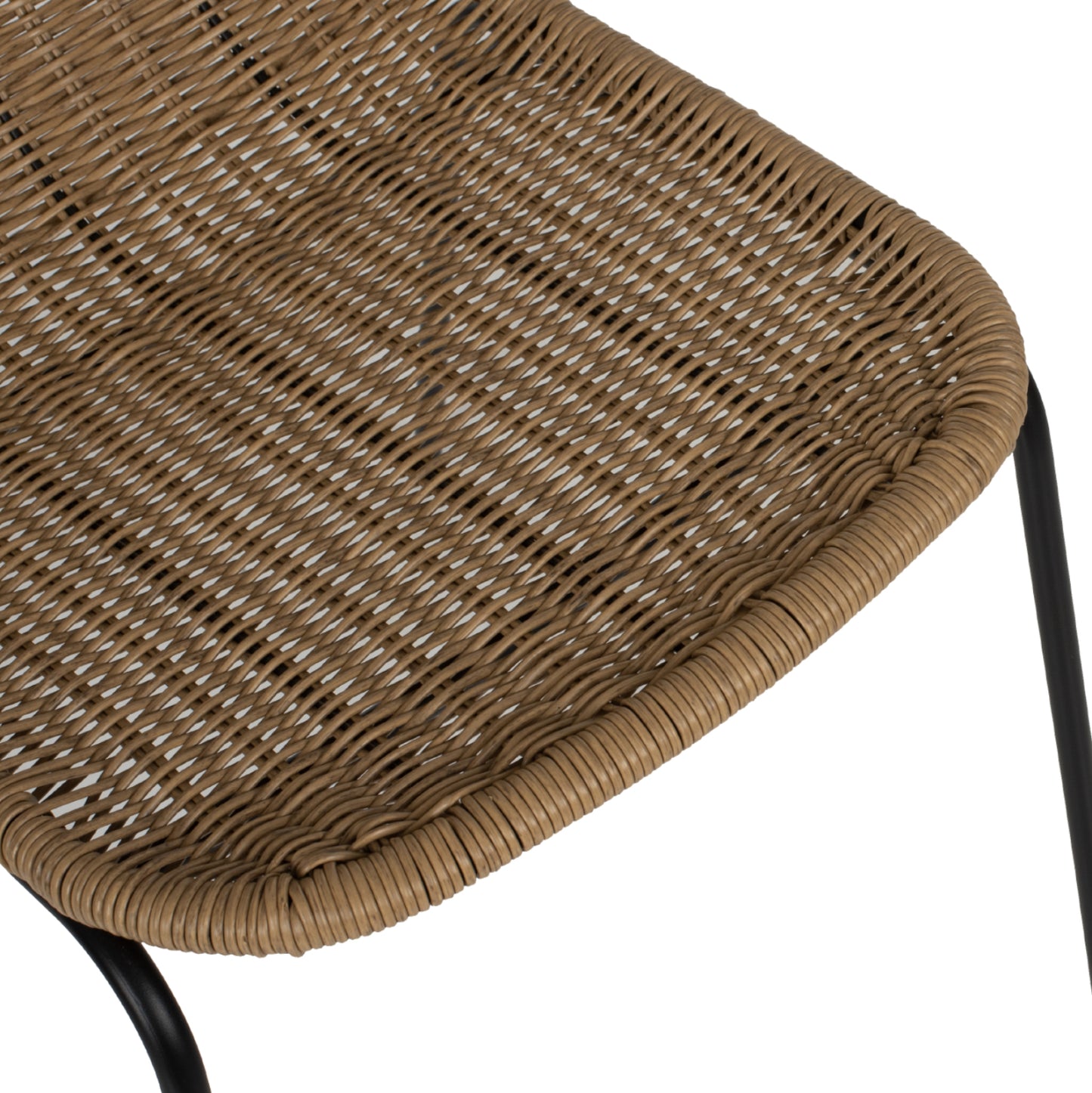 CHAIR PROFESSIONAL HM5867.01 METAL BLACK WITH RATTAN NATURAL 43.5x63x82Hcm.