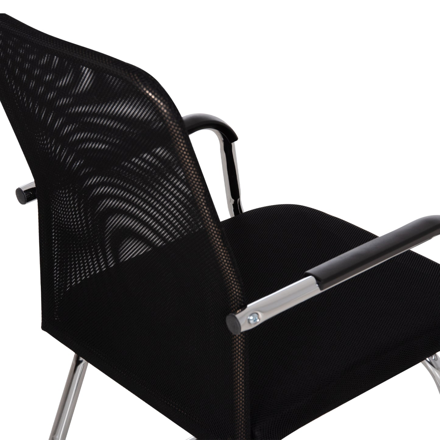 VISITOR'S CHAIR STED HM1232.01 BLACK MESH--CHROMED LEGS/ARMS 55x59x89Hcm