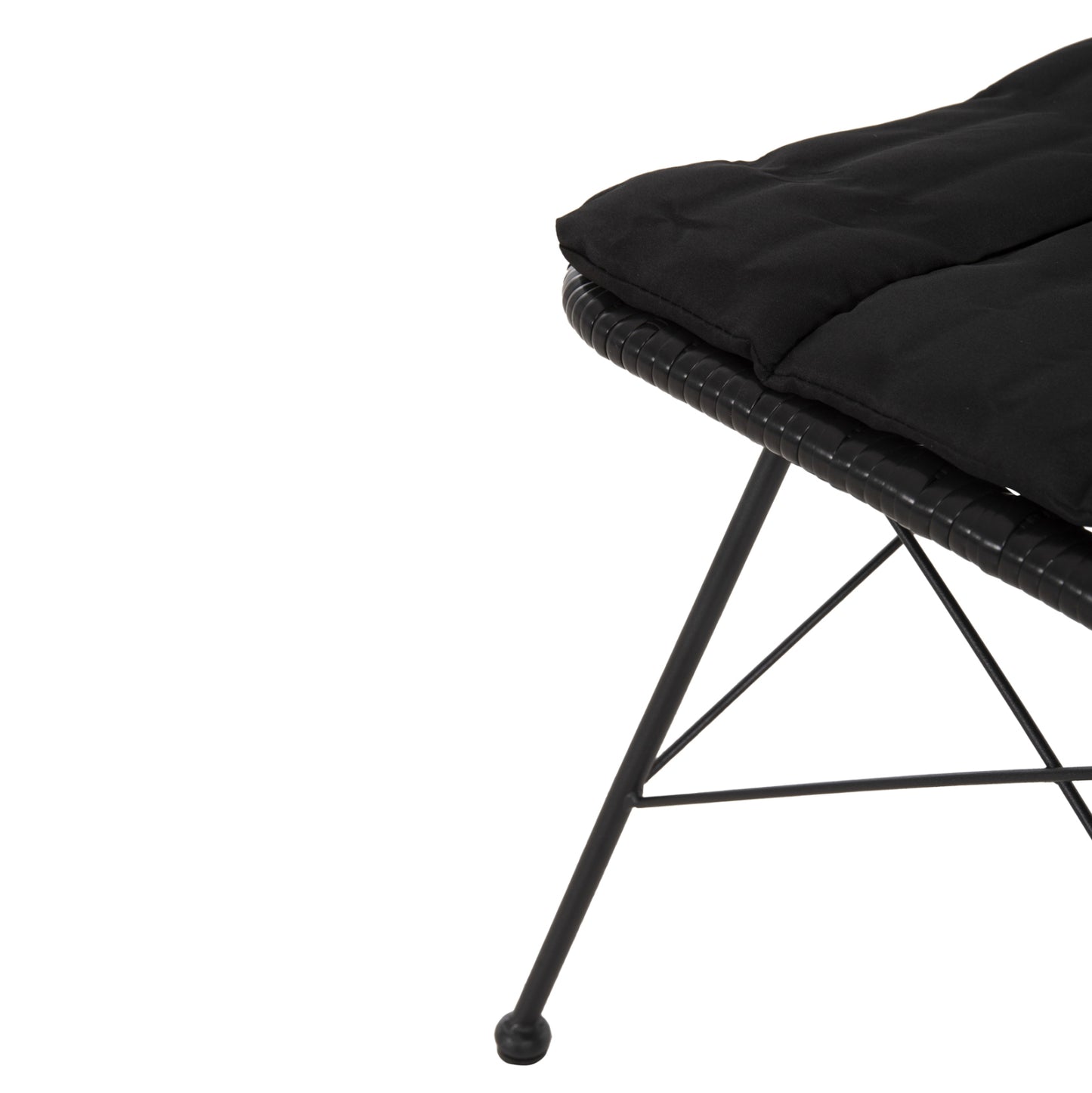 CHAIR OUTDOOR ALLEGRA HM5453.12 METAL-CUSHION-WICKER IN BLACK 52x52x83.5Hcm.