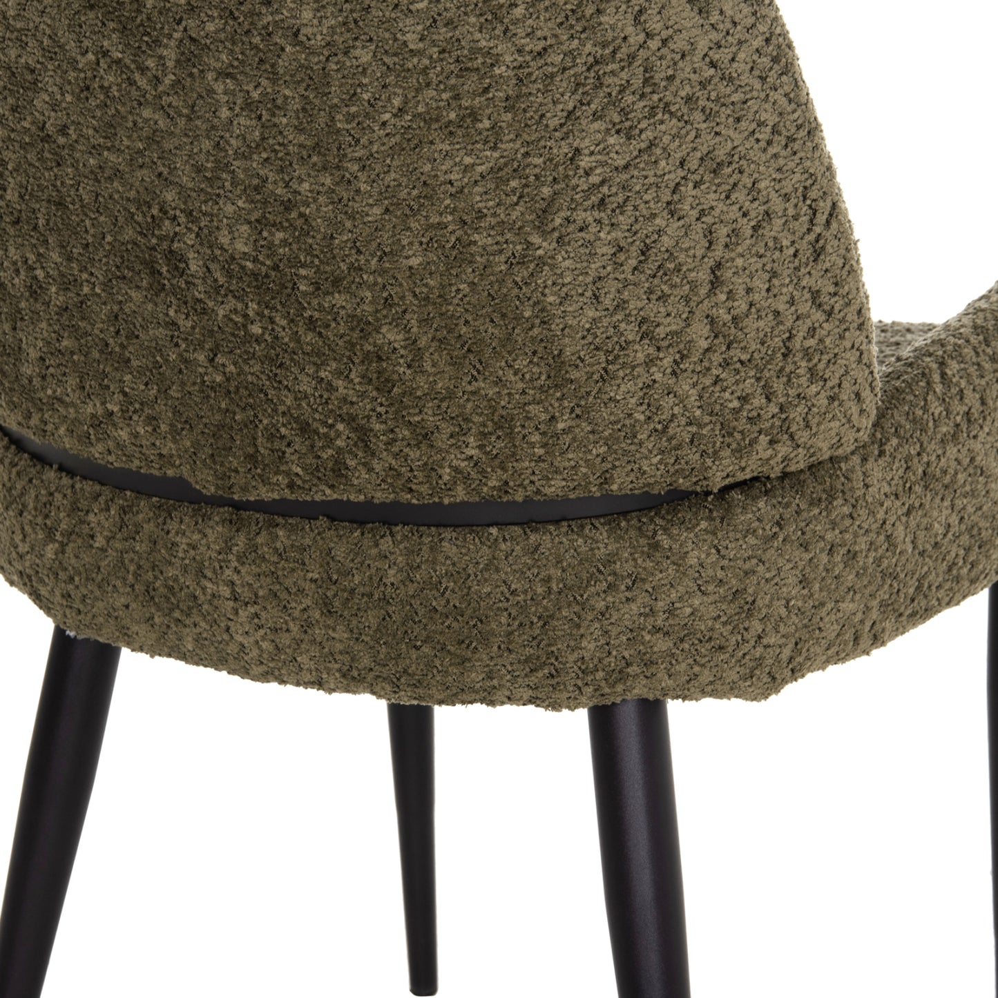 DINING CHAIR SARKY HM8585.13 BOUCLE GREEN FABRIC-BLACK METAL LEGS 56x64x88Hcm.