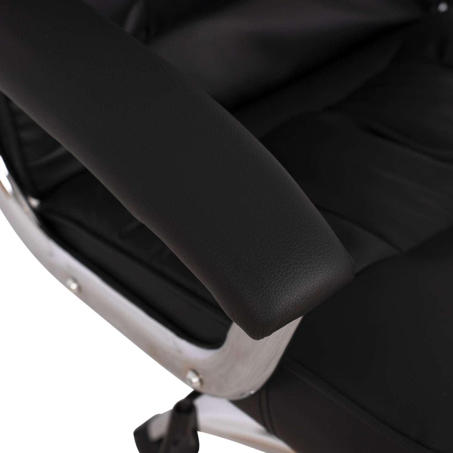 Office chair HM1112 with black PU and chromed base 63x67x113 cm.