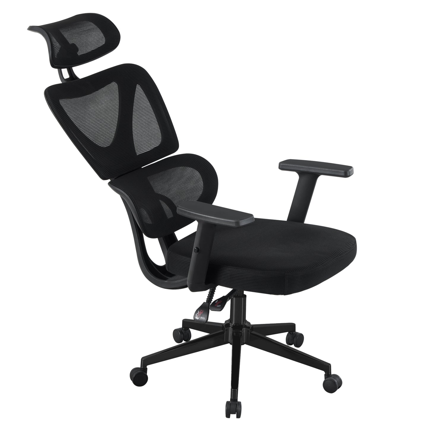 OFFICE CHAIR NOVAR HM1218.01 BLACK MESH--PP BASE 51x49x121-129Hcm.