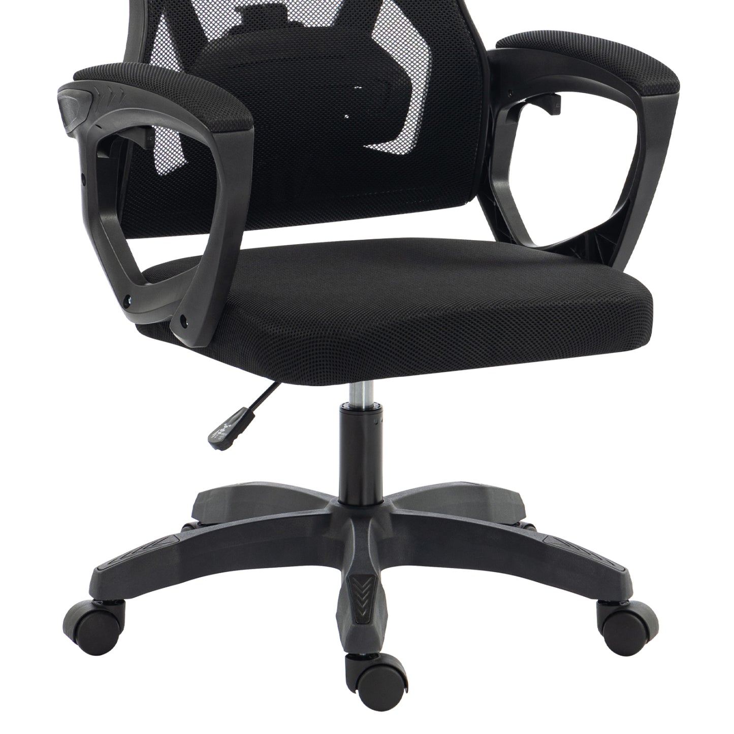 OFFICE CHAIR SALAS HM1223.01 POLYPROPYLENE & MESH IN BLACK 60x60x118-128Hcm.