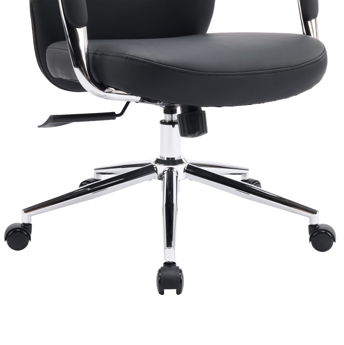 OFFICE CHAIR TEETER HM18355.01 BLACK PU LEATHER--CHROMED BASE 67x66x121Hcm.